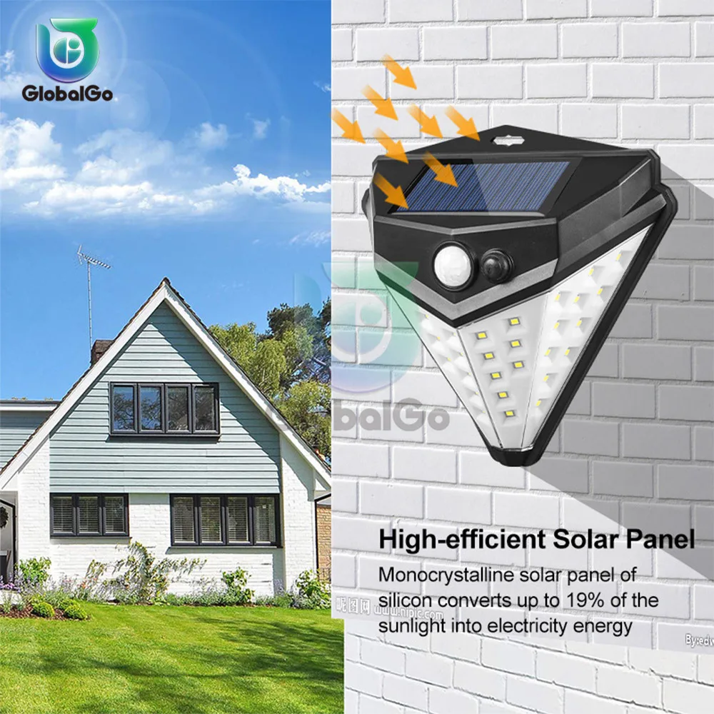 Светодиодный уличный светильник на солнечной батарее 38 светодиодов