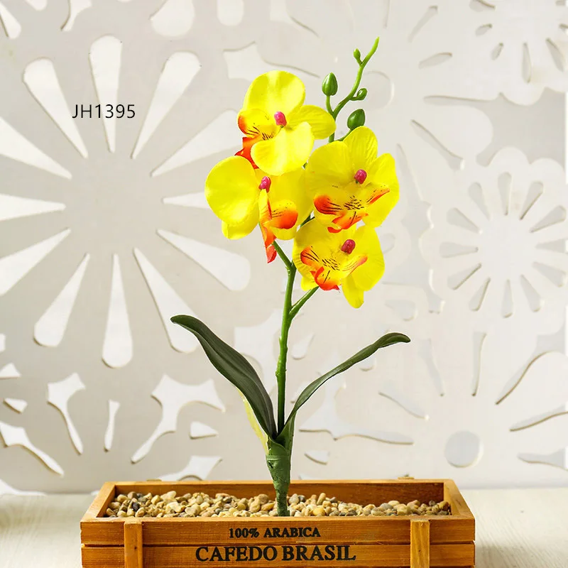 Yellow 1 шт., шелковые мини-бабочки, искусственные цветы, синие, желтые, красные, для дома, вечерние, свадебные, искусственные украшения, цветы - Цвет: Yellow