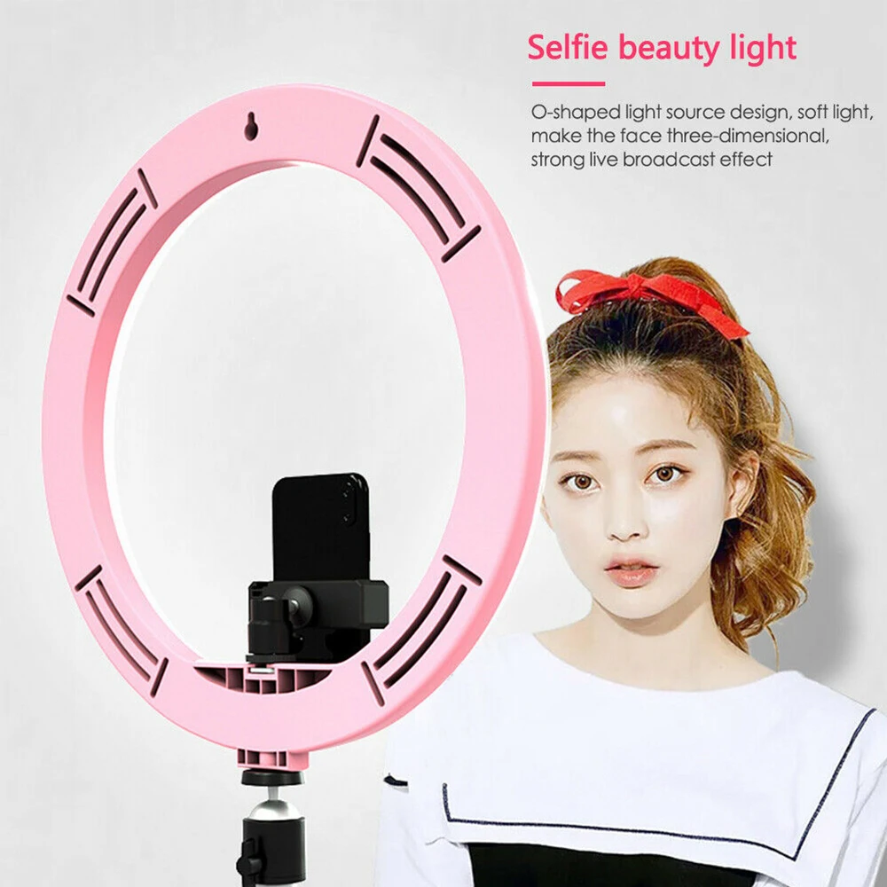

24W LED Ring Light 2700K-5500K Photo Studio 30cm Photographic Selfie Light Makeup Video Light With Phone Holder USB Plug