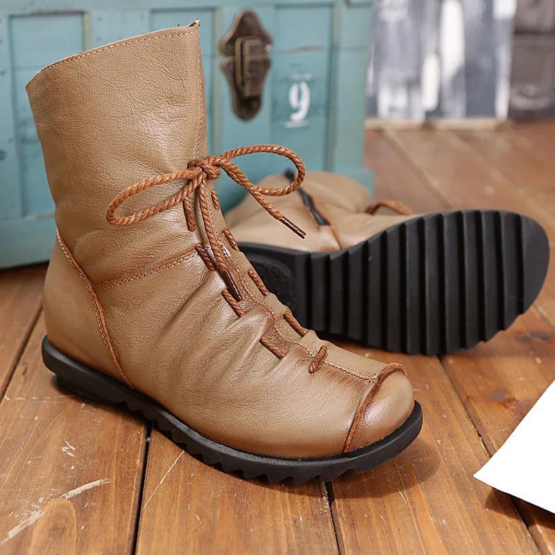 Зимняя обувь Женские зимние ботинки Женская кожаная Уличные ботильоны на
