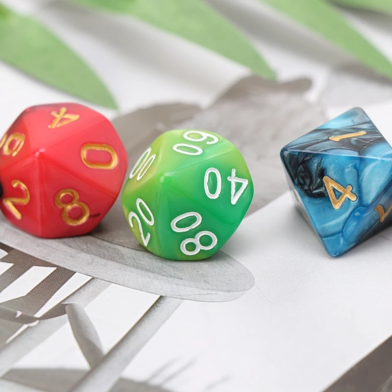 7 шт./компл. Dices Beads TRPG Games D4 D20 многосторонний красочный|Кубики| |