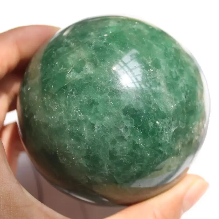 

MOKAGY Natural Green Strawberry Quartz Crystal Sphere 50-60mm 1pc