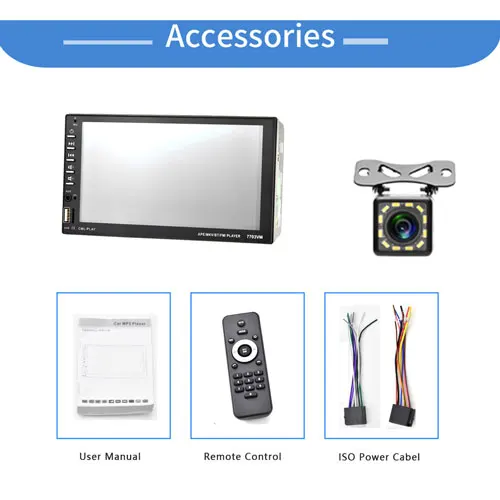 With 12 LED Camera 2din Podofo Автомагнитола " сенсорный экран мультимедиа авторадио DVD Bluetooth ISO Android Зеркало Ссылка USB для универсального автомобиля стерео - Цвет: With 12 LED Camera
