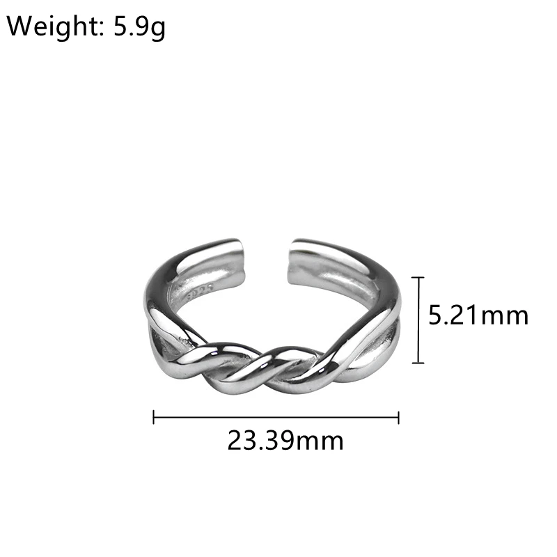

Lispector 925 Sterling Silver Twisted Knotted Rings for Women Minimalist Wedding Rings Unisex Couple Jewelry Gifts