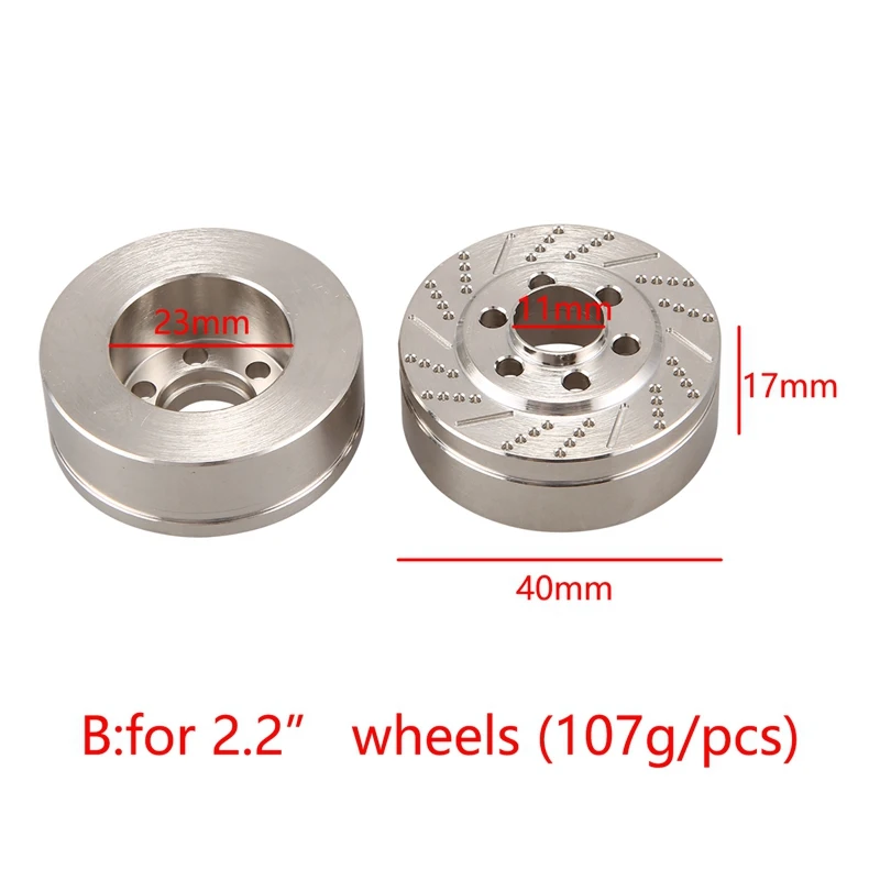 

2PCS Stainless Steel Wheel Balance Weight Counterweight for Wheel TRX4 Axial SCX10 90046 AXI03007