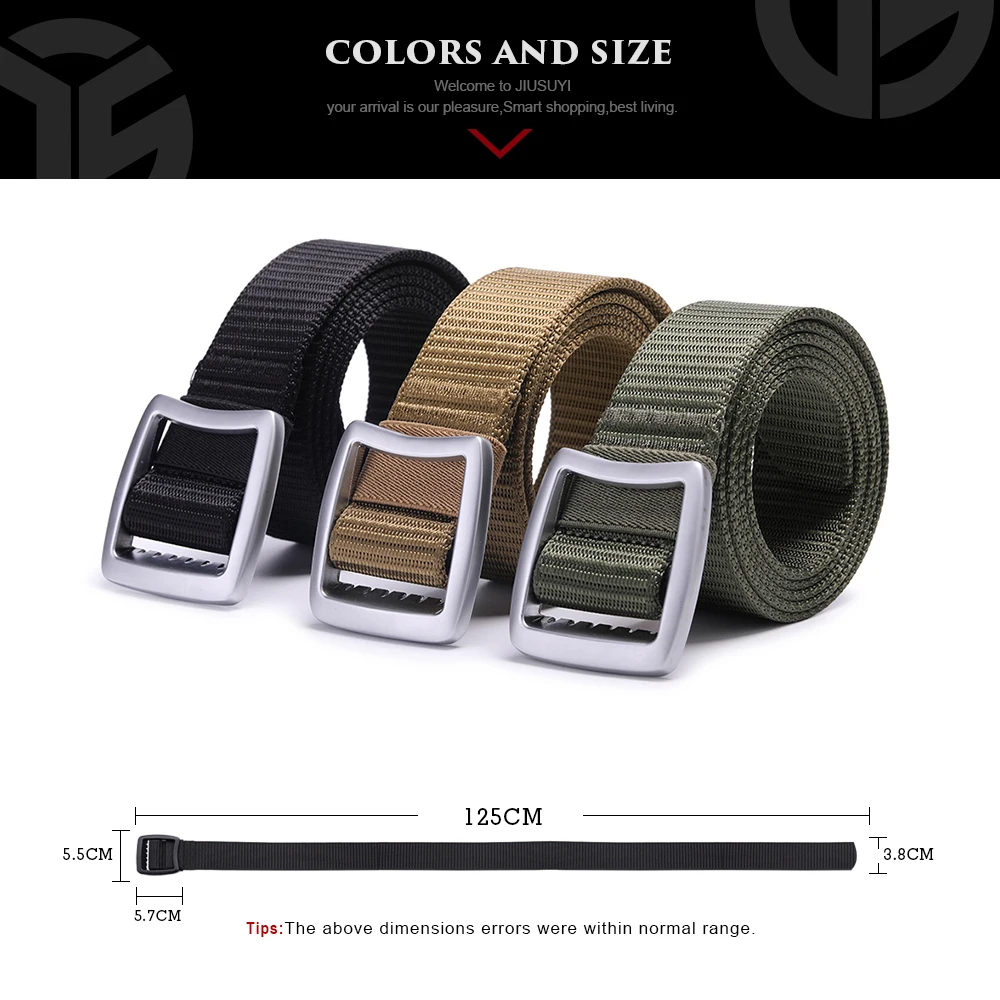 Мужской ремень в стиле милитари толстый нейлоновый армейский с пряжкой из сплава