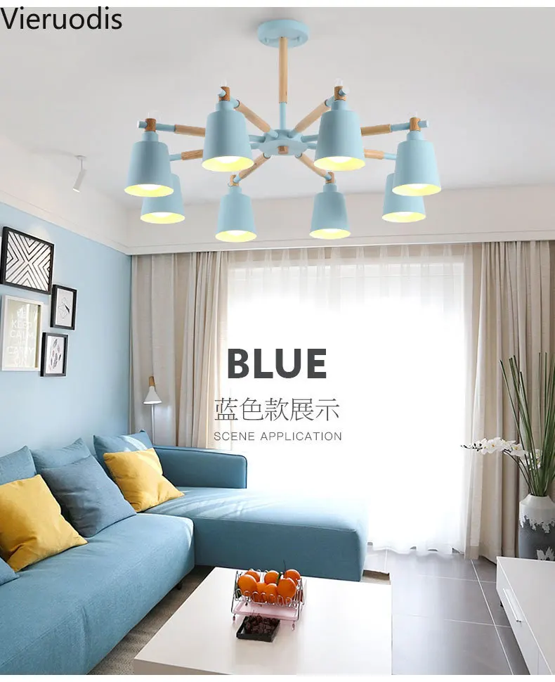 

Modern Led Chandelier Macaron Color Drop Light for Living Room Bedroom Dining Room Indoor Lustre Chandelier Lighting Fixtures