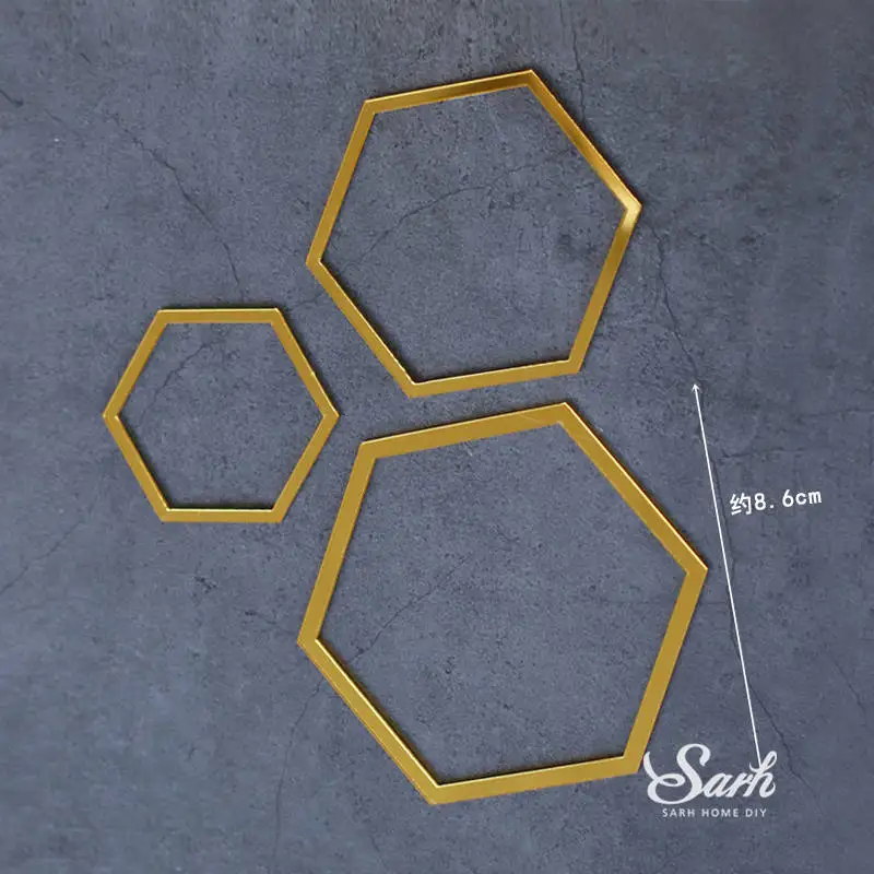 3pc hexagon set B Золотой Ловец снов бабочка пряжа торт Топпер Серебряная Корона невесты выпечки сладкий подарок с днем рождения Свадебная вечеринка украшения - Цвет: 3pc hexagon set B
