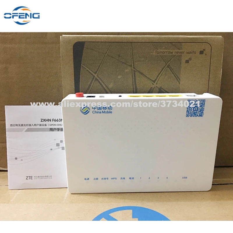 Бесплатная доставка ZTE новый оригинальный ZXA10 F663N GPON ONT FTTH ONU с 1GE + 3FE Ethernet портом