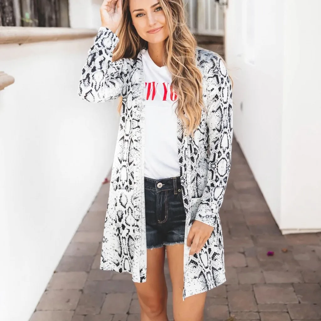 Зимняя одежда женский кардиган с длинным рукавом Повседневная Свободная верхняя