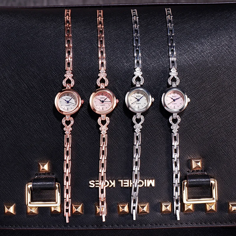 

DZG PopRetro Girl Thin Chain Watch Literary Female Korean Version Simple Student Wild Personality Bracelet