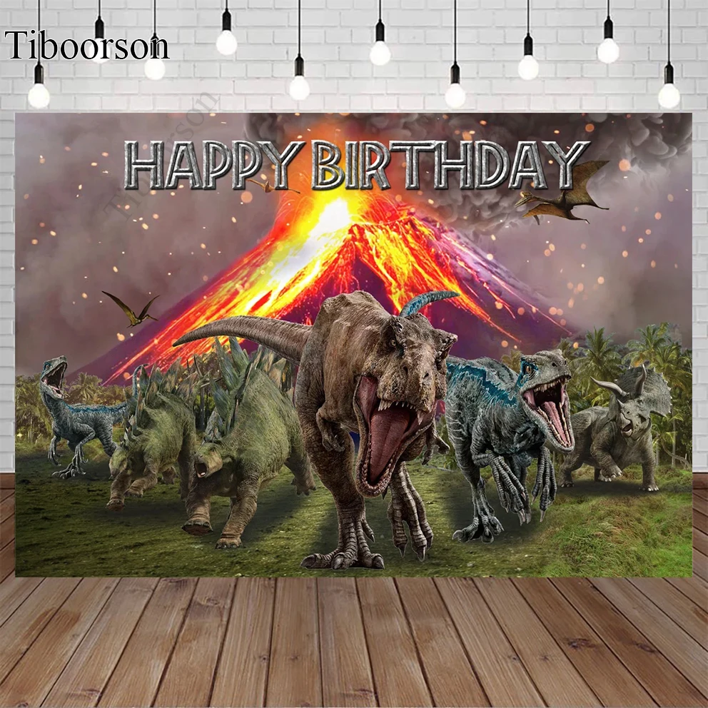 

Jurassic World Park Dinosaur Party Backdrops for Photo Studio Volcano Eruption Forest Birthday Party Baby Shower Backgrounds