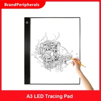 a3 led tracing light box pad graphic tablet ultra thin drawing board copyboard 3 levels dimming with separate scale plate clips
