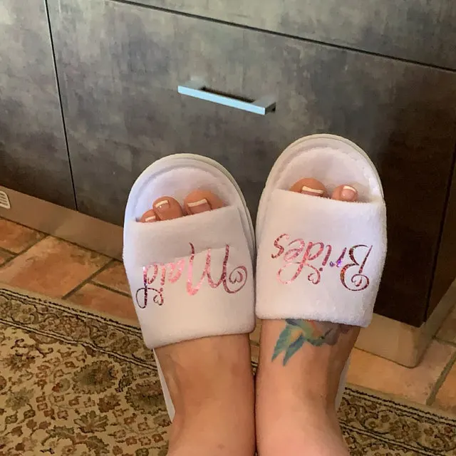 Индивидуальные открытые тапочки с пальцами для жениха свадебные подарок