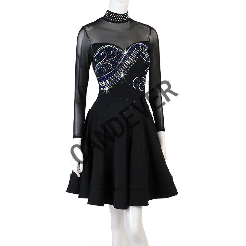 Новинка костюм для латинских танцев женское платье танцевальная одежда бальных