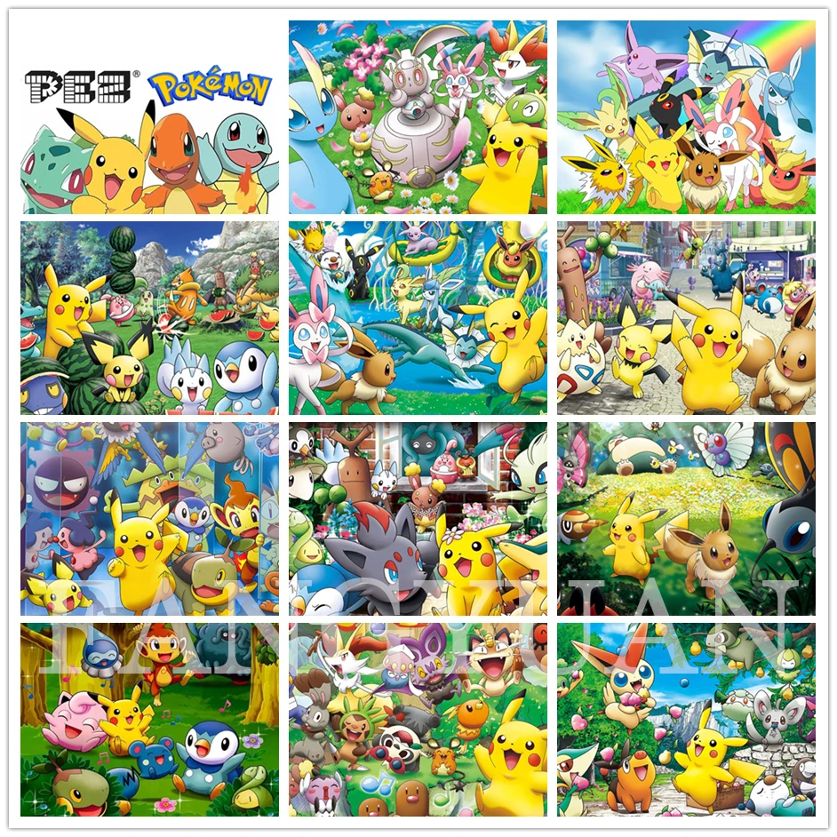 

DIY 5D Cartoon Anime Series Diamond Painting Kit Painting Embroidery Mosaic Pikachu Full Drill Cross Stitch for Home Wall Decor