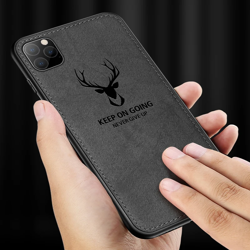 

Ultra-Thin Luxury Christmas Deer Bat Cloth Phone Case, For iPhone 12 11 Pro X XR SE XS MAX 7 8 6 6s Plus Silicone Case