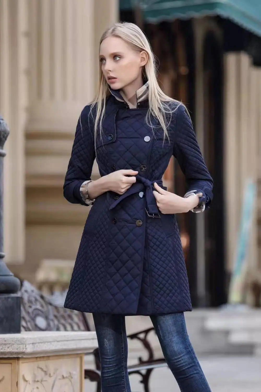 2020 высококачественное хлопковое пальто 2XL длины со стразами осенне зимняя куртка