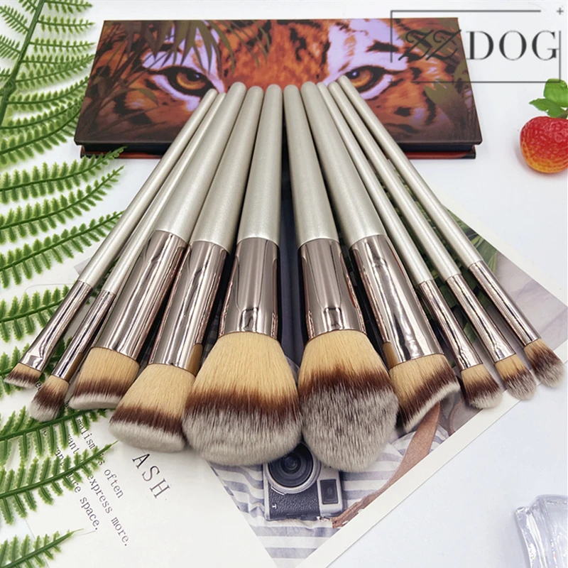 

ZZDOG 1Pcs High-end Champagne Makeup Brush Set Professional Wooden Handle Natural Hair Cosmetic High-Quality Golden Beauty Tools