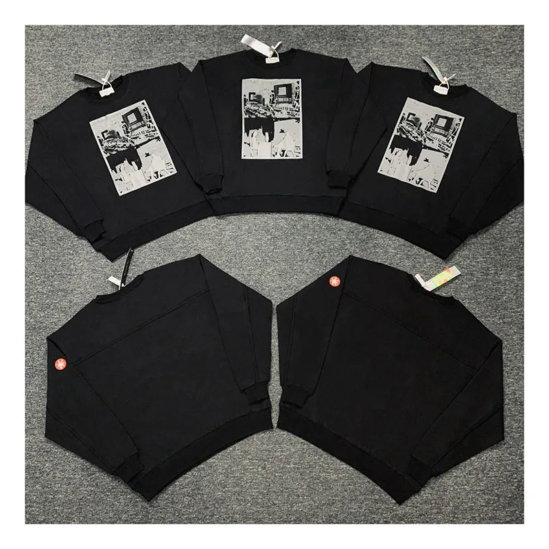 

CAVEMPT C.E Sweater Tide Brand Harajuku Men's Women's Printed Loose C.E CAVEMPT Black Pullover