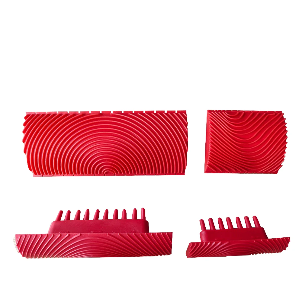 

2Pcs/set Rubber Roller Brush Imitation Wood Graining Wall Painting Home Decoration Art Embossing DIY Brushing Painting Tools