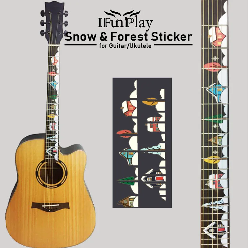 Новейшая инкрустационная наклейка сделай сам на гриф гитары Снег и лес шею для