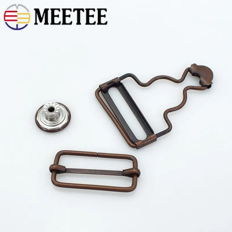 Meetee 4 комплекта 25-50 мм нагрудник брюки нагрудник на кнопке Платье Металлическая Тыква Пряжка DIY джинсовые подтяжки отрегулировать пуговицы ручного шитья MaterialE6-1