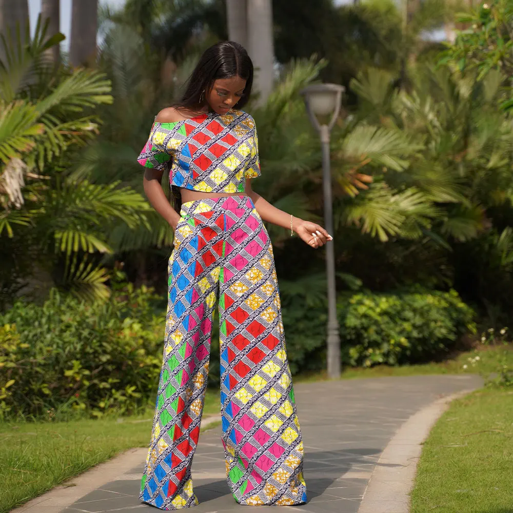 Африканская одежда для женщин с восковым принтом Модный укороченный топ Анкары и