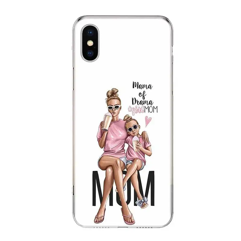 Baby Mom Girls For iPhone 11 13 14 Pro Max 12 Mini Phone Case X XS XR 6 6S 8 7 Plus SE Apple 5 5S Fundas Cover Coque Capa