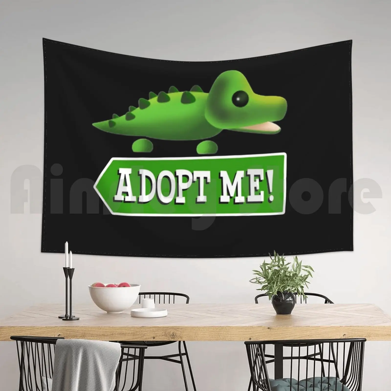 Adopt Me Crocodile Tapestry Living Room Bedroom |