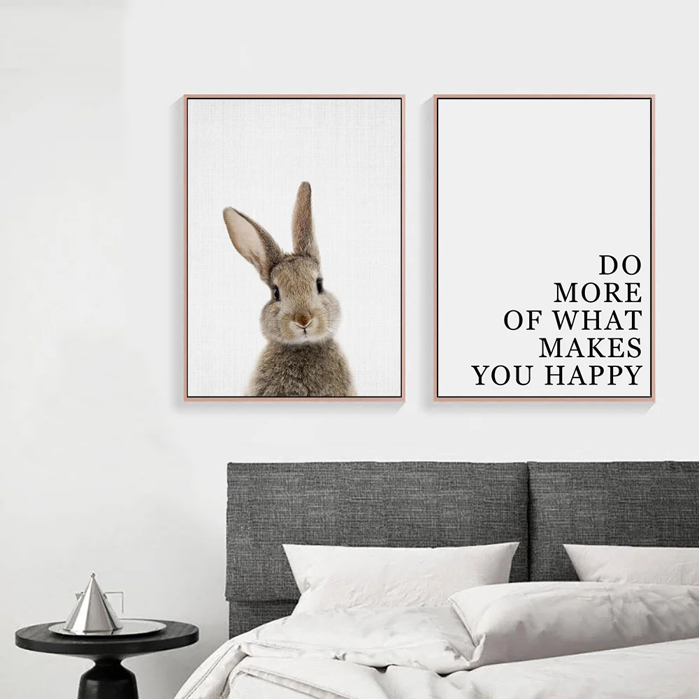 Мотивационные цитаты кролик стены холст живопись PosterAnimal плакаты и принты