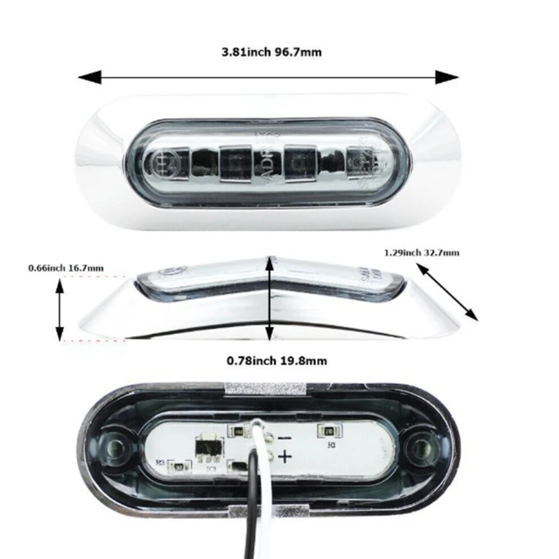

10-30V Warning Side Lamp Indicator with 4 LED Lights Durable Vehicle Lamps for Trailer Truck Van Vehicle Modification
