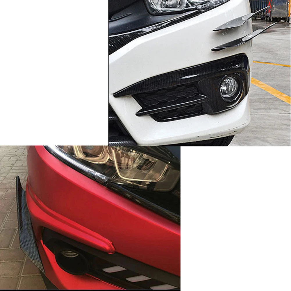 4 шт. Универсальный карбоновый автомобильный передний бампер Canard Splitter для губ