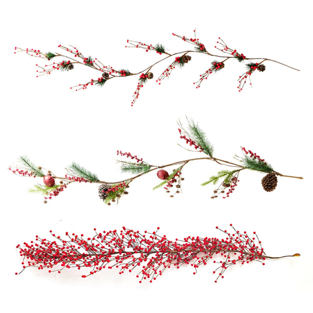 

Artificial Garland Wreath Ornament Faux Fruit Berry Wreath Christmas Hanging Pendent Xmas Decoration Party Supplies