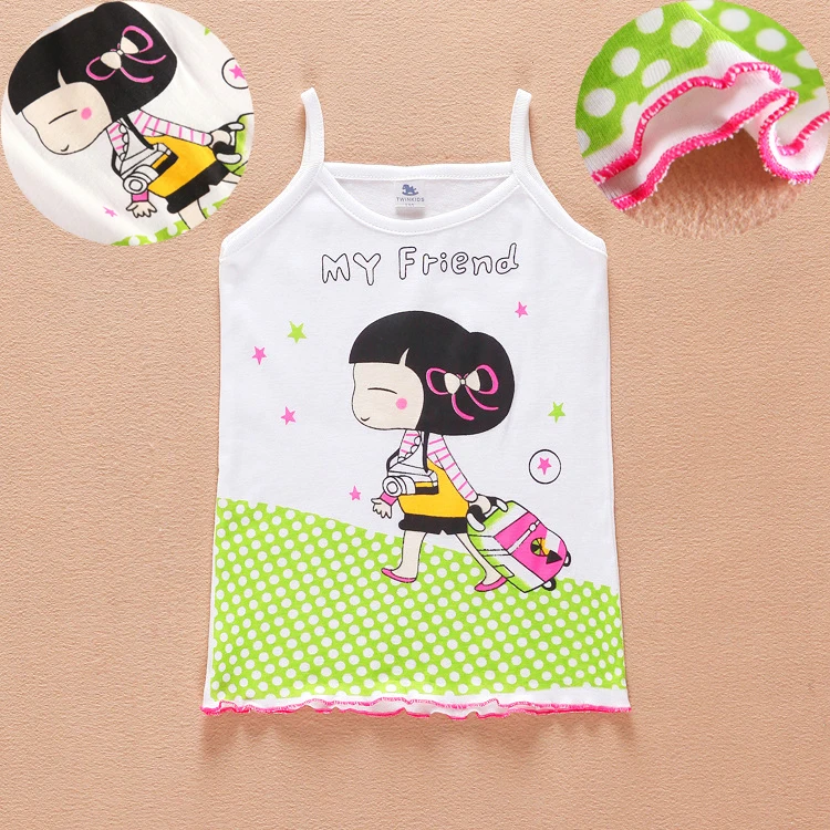 10 шт./Лот Майки для девочек Летний жилет маленьких одежда майки топы хлопковые