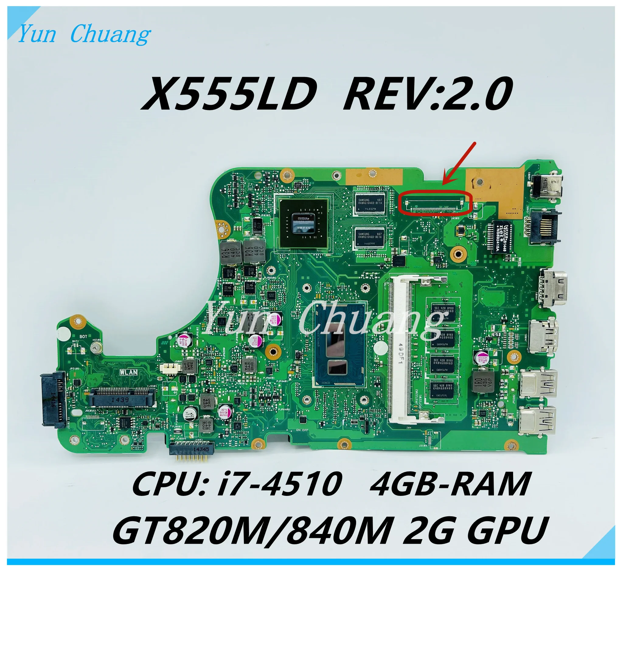 Материнская плата X555LD REV: 2 0 для ноутбука Asus F555L K555L A555L X555L X555LN X555LP материнская i7-4510U