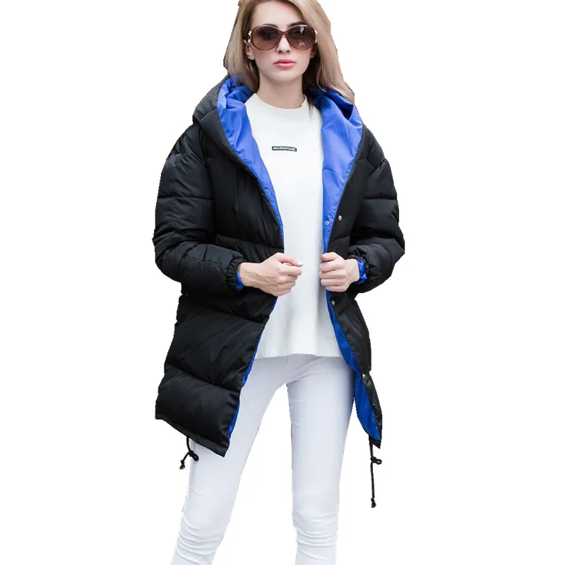 

2019 Cotton-padded Clothes Women'sKorean-style Plus-sized Thick Cotton Fashion Loose-Fit Long-Sleeve Hooded Cotton-padded Coat