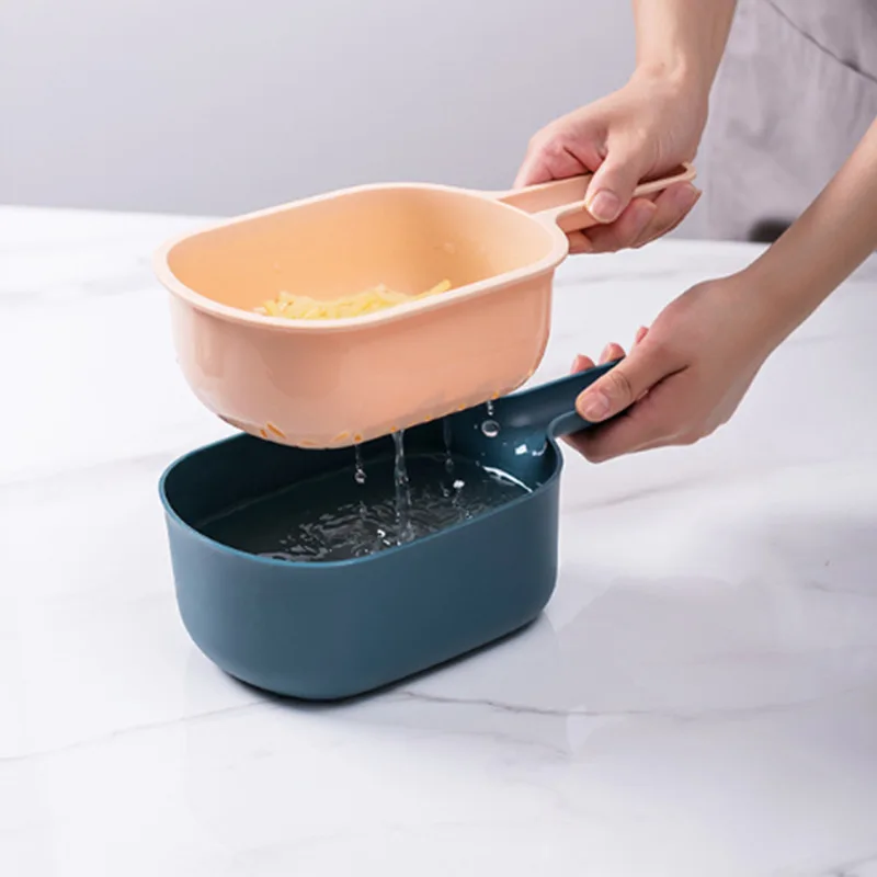 Овощерезка с дренажной корзиной регулируемый измельчитель 4 лезвиями овощерезка