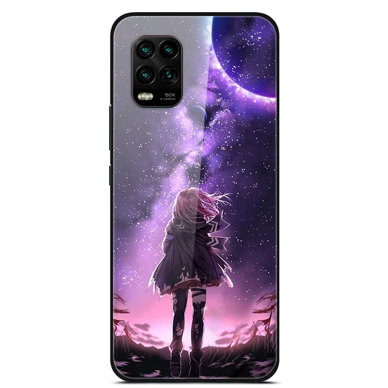 For Xiaomi Mi 10 Lite 5G Case Tempered Glass Hard Back Cover For Xiaomi Mi 10 10T Lite Pro Case Fundas For xiomi mi10 Lite Capa