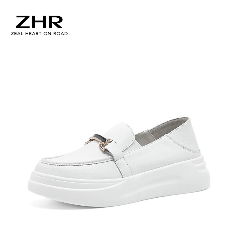 

2021 Women Leather Loafers Penny Patent Platform Flats Moccasin Metal Chain Slip on Luxury Fashion Chunky Heighten Shoes