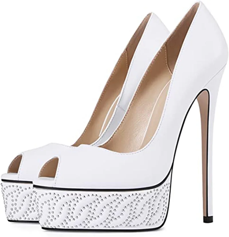 Женские вечерние туфли FSJ черные туфли-лодочки на платформе с открытым носком