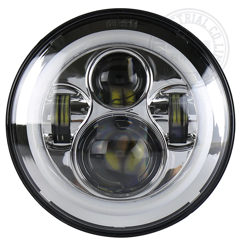 Черный 7 дюймовый круглый светодиодный фары с высоким ближнего света Белый DRL
