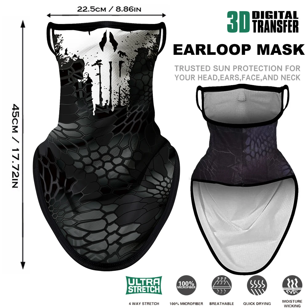 Каратель Балаклава Earloop Facemask бесшовная бандана камуфляжная Шея Buff спортивный