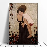 famous abstract painting mother and child by gustav klimt canvas painting wall art prints picture for living room decor cuadros