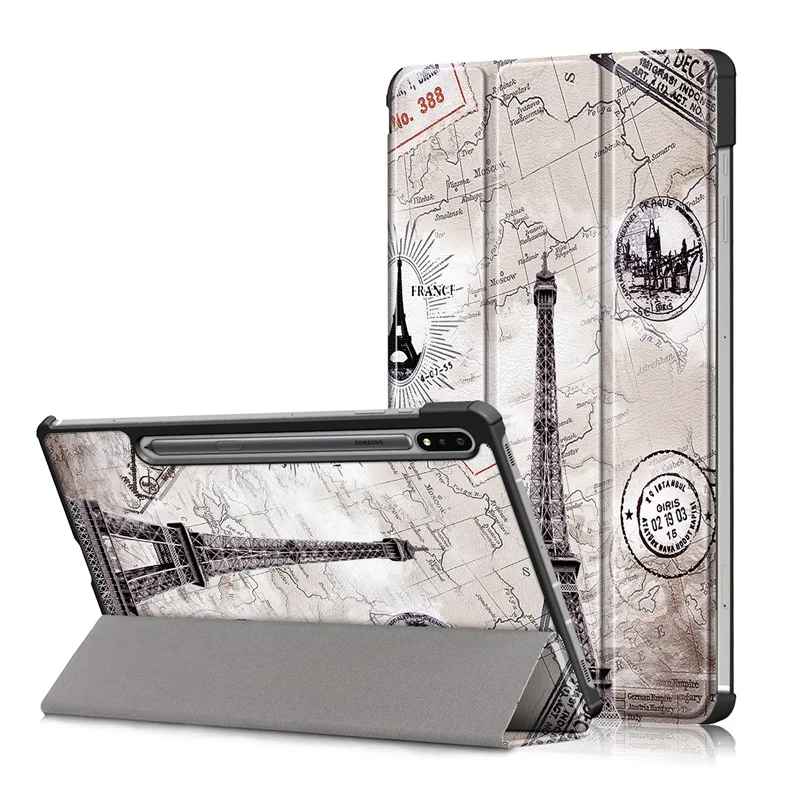 

For Samsung Galaxy Tab S6 Lite 10.4 SM-P610 SM-P615 Business Print Slim Magnetic Folding Stand Leather Flip Smart Cover Case