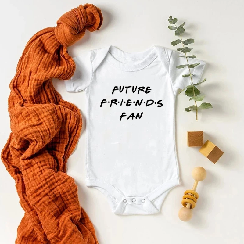 

Future Friends Fan Letter Print Baby Bodysuit Newborn Bebe Boy Girl Clothing Short Sleeves Jumpsuit One Piece Infant Boy Clothes