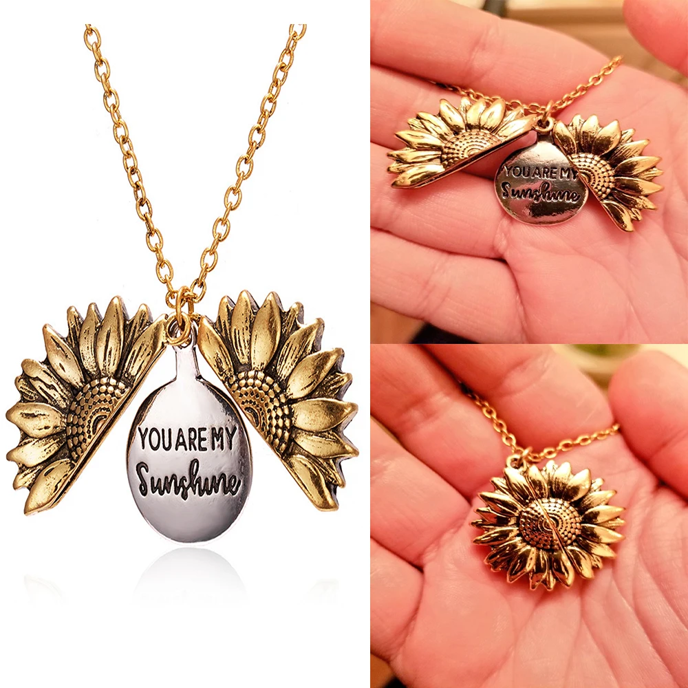 Женское Двухслойное ожерелье Terreau Kathy с подвеской в виде подсолнуха и длинной