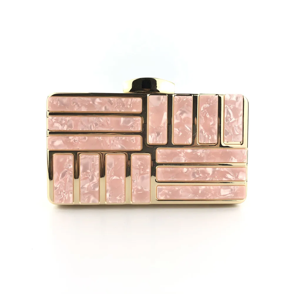 Pink Женские клатчи с акриловым украшением, вечерние сумочки на цепочке, вечерние сумочки, модные женские сумки, кошелек, клатч, вечерняя сумочка - Цвет: Pink