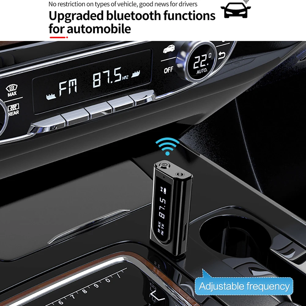 Ресивер tebe Bluetooth 5 0 передатчик с TF-картой Solt 3 мм Aux FM 2 в 1 беспроводной аудио