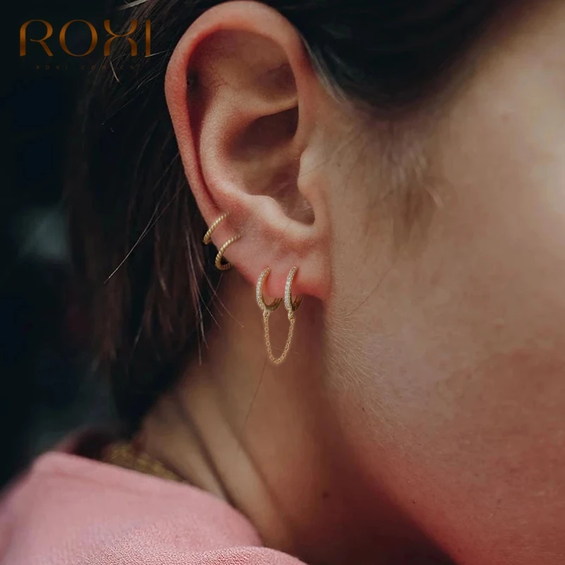 Женские Висячие серьги ROXI корейские длинные подвески из стерлингового серебра 925